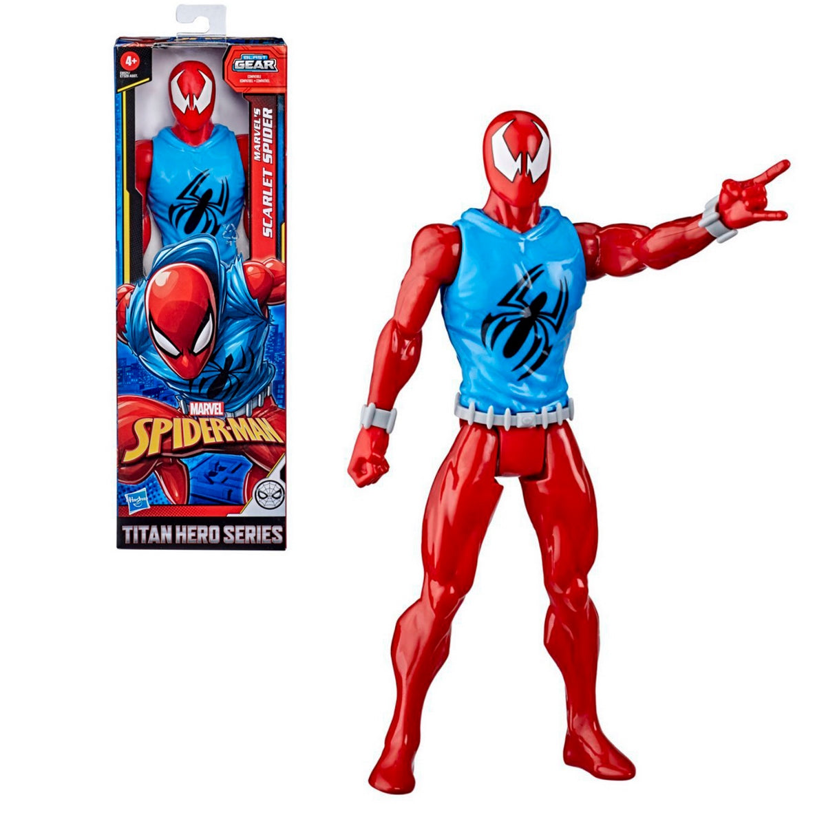 Spiderman Figura Titan Heroe Web Warriors Hasbro - Scarlet Spider